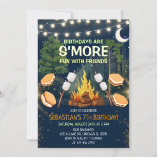 Convites Mais Diversão S'mores Festa de Aniversário ao redo