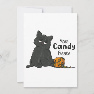 Convites Mais Doces Por Favor Halloween Gato Preto