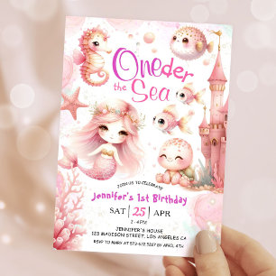 Convites MAIS O Mar! primeiro aniversario Menina Animais do