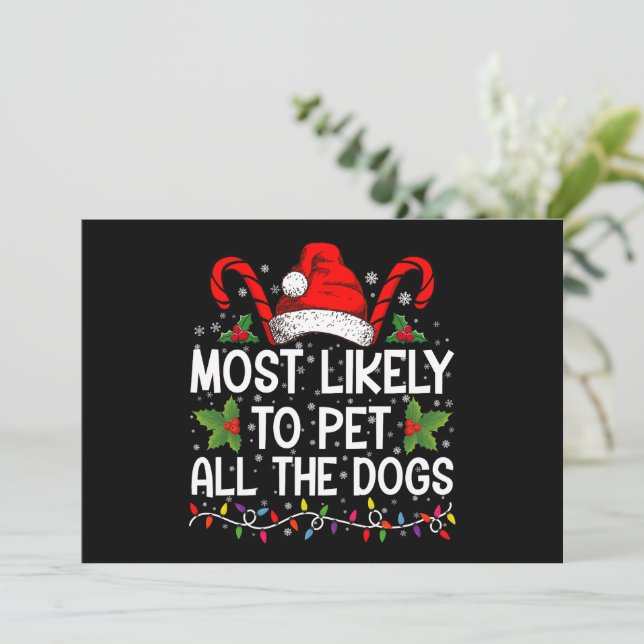 Convites Mais Propenso a Acariciar Todos os Cães Natal Dive (Em pé/Frente)