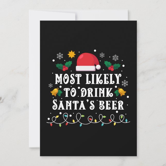 Convites Mais Propenso a Beber a Cerveja do Papai Noel (Frente)