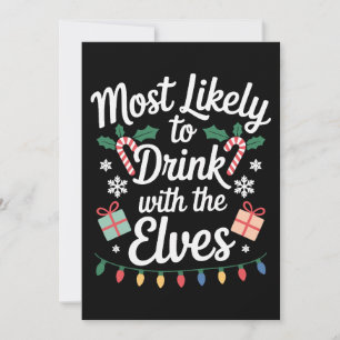 Convites Mais Propenso a Beber Com os Elfos Natal