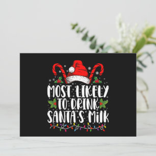 Convites Mais Propenso a Beber o Leite do Papai Noel Engraç