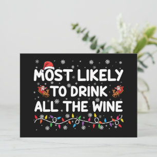 Convites Mais Propenso a Beber Todo o Vinho Família Natal