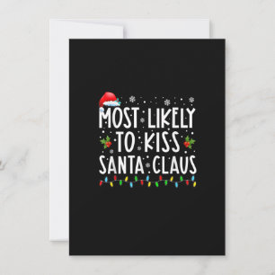 Convites Mais Propenso a Beijar Papai Noel Engraçado Famíli