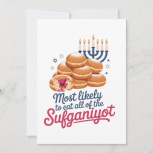 Convites Mais Propenso a Comer Todos os Sufganiyot Hanukkah