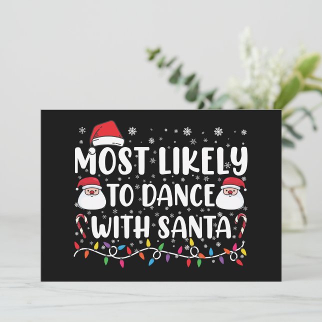 Convites Mais Propenso a Dançar Com o Natal Família Natal (Em pé/Frente)