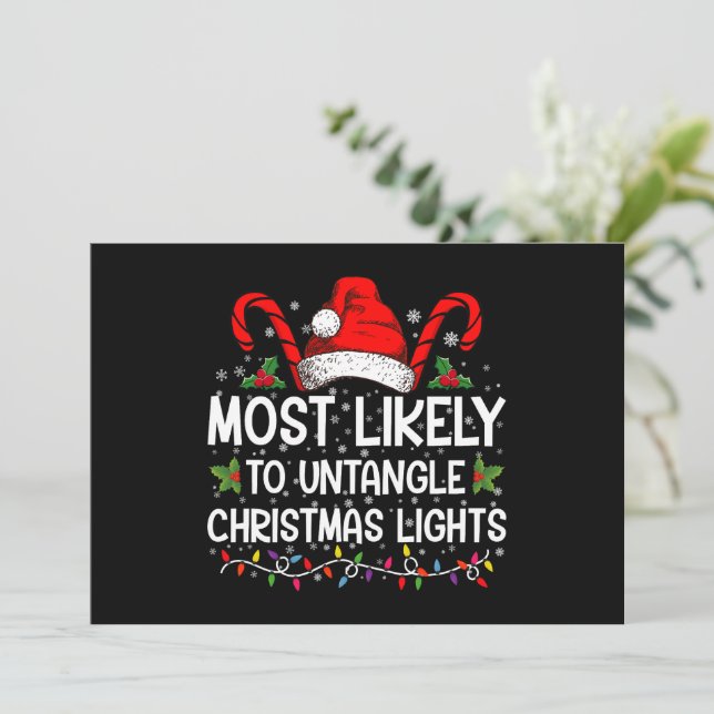 Convites Mais Propenso a Desembaralhar Luzes de Natal Corre (Em pé/Frente)