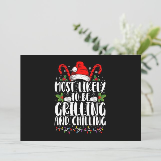 Convites Mais Propenso a Grelhar e Esfriar o Natal (Em pé/Frente)