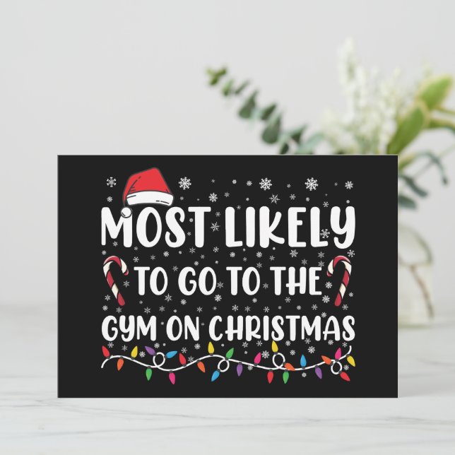 Convites Mais Propenso a Ir à Academia de Natal Família (Em pé/Frente)