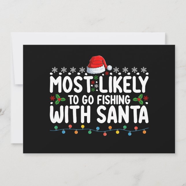 Convites Mais Propenso a Ir Pescar com o Papai Noel Engraça (Frente)