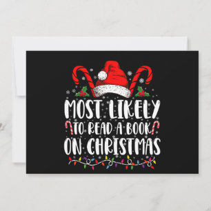 Convites Mais Propenso a Ler um Livro no Natal Combinando 