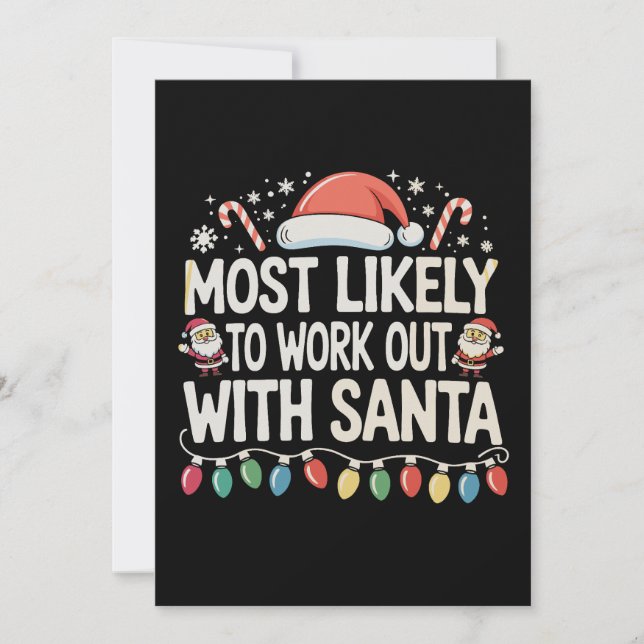 Convites Mais Propenso a Malhar com o Papai Noel Natal (Frente)