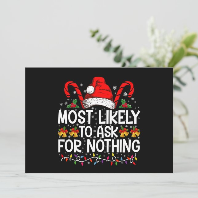 Convites Mais Propenso a Pedir Nada Natal Correspondente (Em pé/Frente)