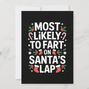 Convites Mais Propenso a Peidar no Colo do Papai Noel Natal