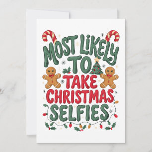 Convites Mais Propenso a Tirar Selfies de Natal Biscoito de