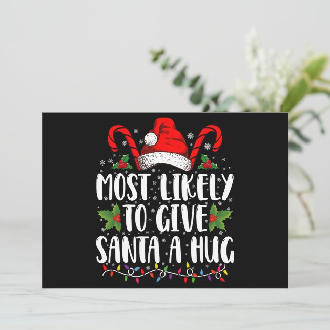 Convites Mais Provável Dar Um Abraço Ao Papai Noel Ing Famí (Em pé/Frente)