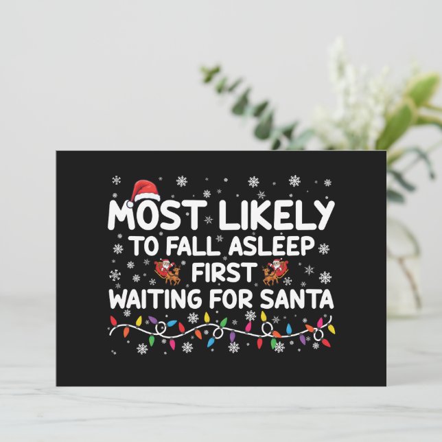 Convites Mais Provável De Adormecer Primeiro Piada De Natal (Em pé/Frente)