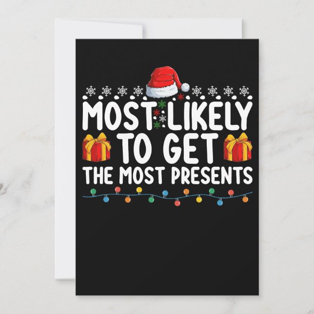 Convites Mais Provável De Ganhar Mais Presentes De Natal (Frente)