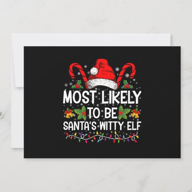 Convites Mais Provável de Ser o Natal do Elfo Engraçado de  (Frente)