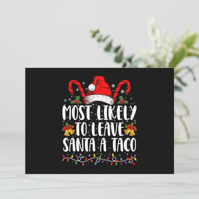 Convites Mais Provável Deixar um Taco para o Papai Noel Fun (Em pé/Frente)