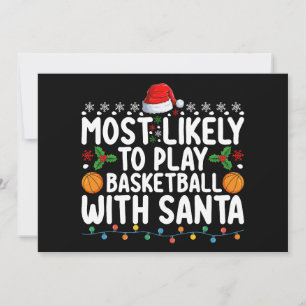 Convites Mais Provável Jogar Basquete Com o Papai Noel Nata