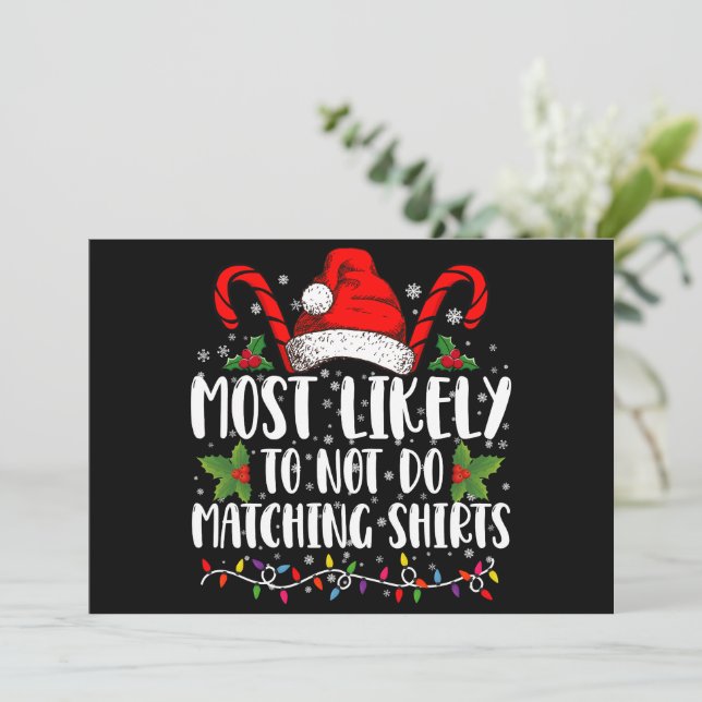 Convites Mais Provável Não Usar Camisas Iguais Natal (Em pé/Frente)
