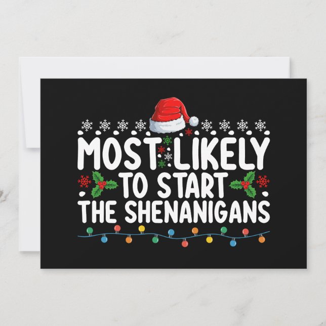 Convites Mais Provável Para Começar O Natal Dos Shenanigans (Frente)