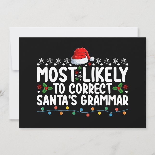 Convites Mais Provável Para Corrigir O Natal Gramatical Dos (Frente)