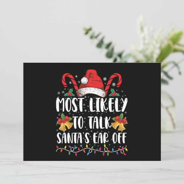 Convites Mais Provável Para Falar Com Papais noeis Do Xmas  (Em pé/Frente)