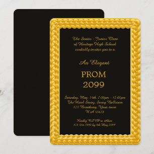 Convites Mais velho Baile de formatura-Júnior, Dourado Bra