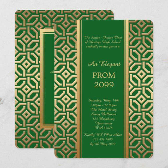 Convites Mais velho Baile de formatura Junior, Esmeralda Ge (Frente/Verso)