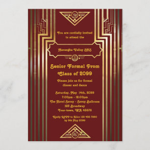 Convites mais velho Baile de formatura júnior, estilo Gats