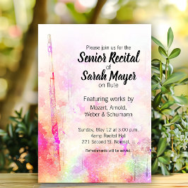 Convites Mais velho Flute Considerando Colorido Design de A
