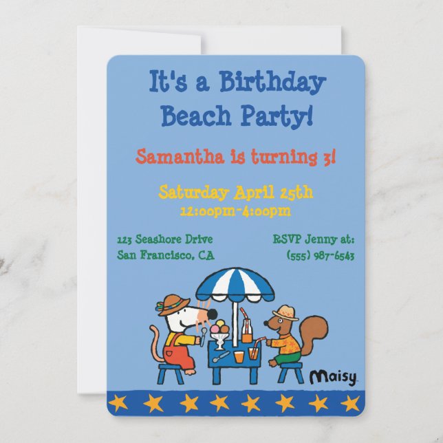 Convites Maisy e Cyril Birthday (Frente)