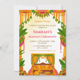 Convites Maiyan Ceremony Invitation Card