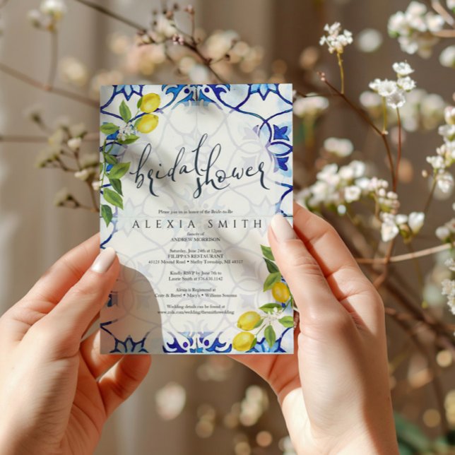 Convites Majolica azulejo chá de panela Siciliano (Criador carregado)