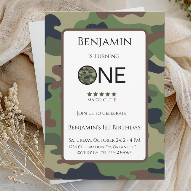 Convites Major Cutie Birthday Invitation Kids Birthday Card (Criador carregado)