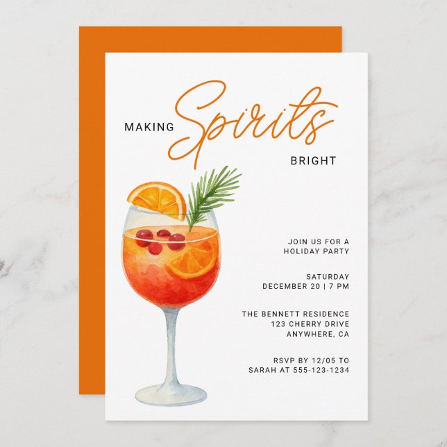 Convites Making Sprits Bright Modern Christmas Party (Frente/Verso)