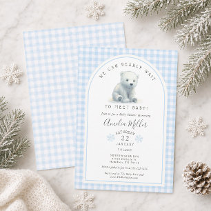 Convites Mal Pode Esperar Azul Urso Polar Inverno Chuvinha