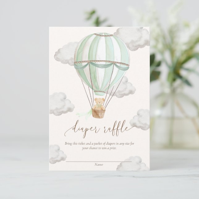 Convites Mal Podemos Esperar Bilhete da Rifa do Ursinho de  (Em pé/Frente)