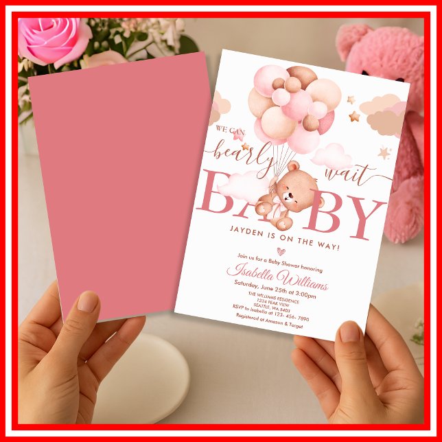 Convites Mal Podemos Esperar Churras de Bebê Menina Rosa (Criador carregado)