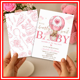 Convites Mal Podemos Esperar Churras de Bebê Menina Rosa