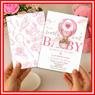 Convites Mal Podemos Esperar Churras de Bebê Menina Rosa