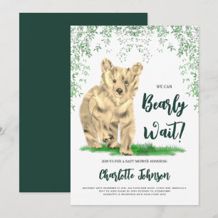 Convites Mal Podemos Esperar Churrasco de Bebê Urso da Flor