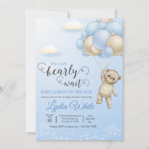 Convites Mal Podemos Esperar Churrasco de Bebê Urso de Pelú
