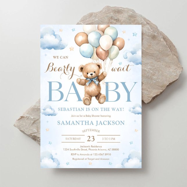 Convites Mal Podemos Esperar Churrasco de Bebê Urso Neutro (Criador carregado)
