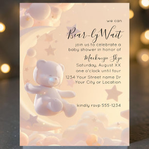 Convites Mal Podemos Esperar Chuvinha de Bebê Urso Celestia