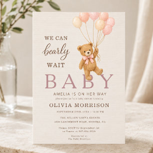 Convites Mal Podemos Esperar Menina Rosa Baby Shower