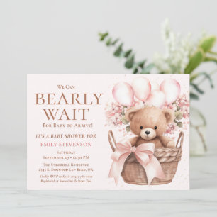 Convites Mal Podemos Esperar Menina Urso Na Cesta Chás de B